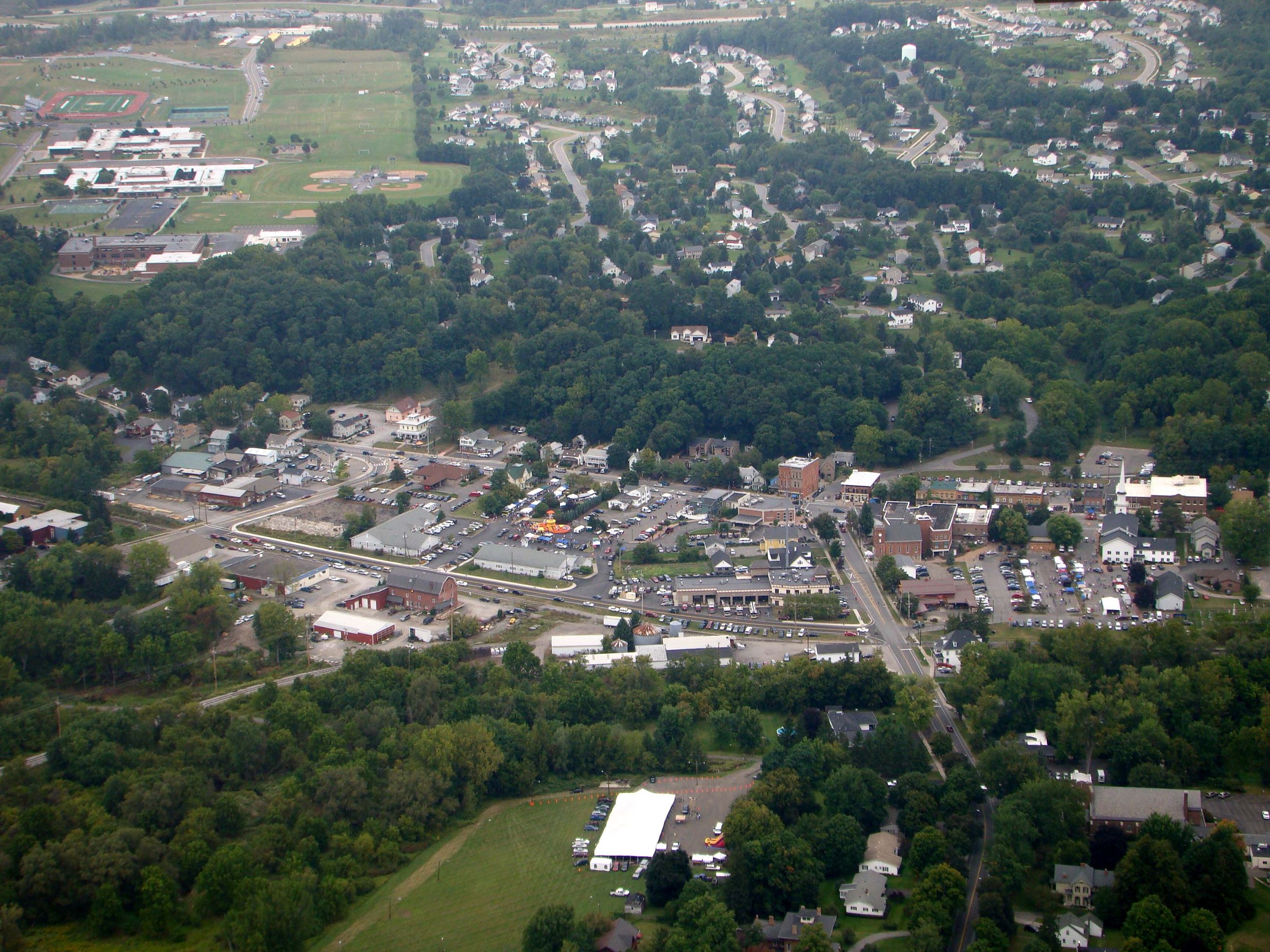 Aerial view of the Village of Victor