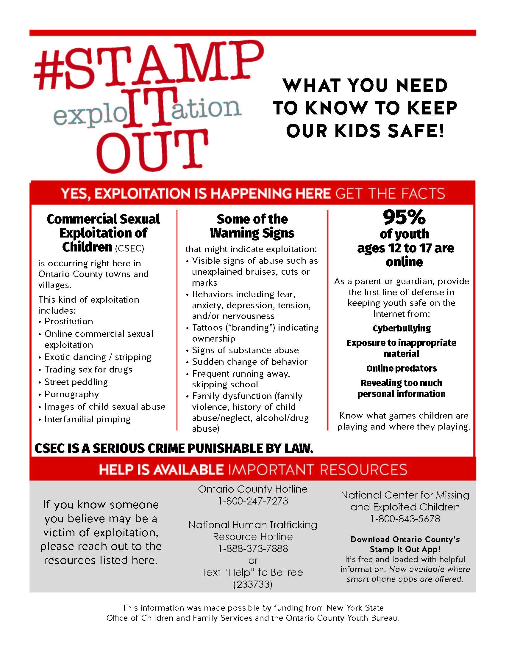 Commercial Sexual Exploitation of Children flyer