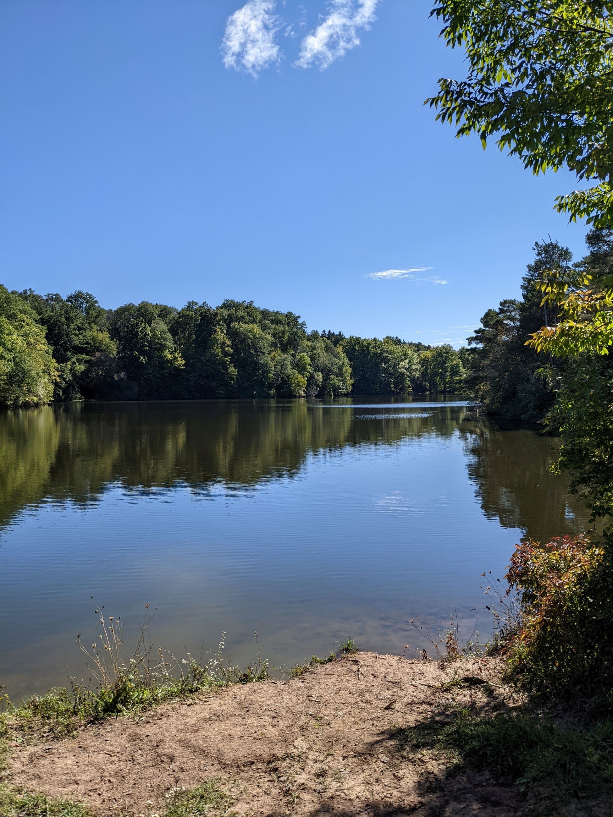 Kassandra Doyle, Boughton Park Pond, blue water and sky