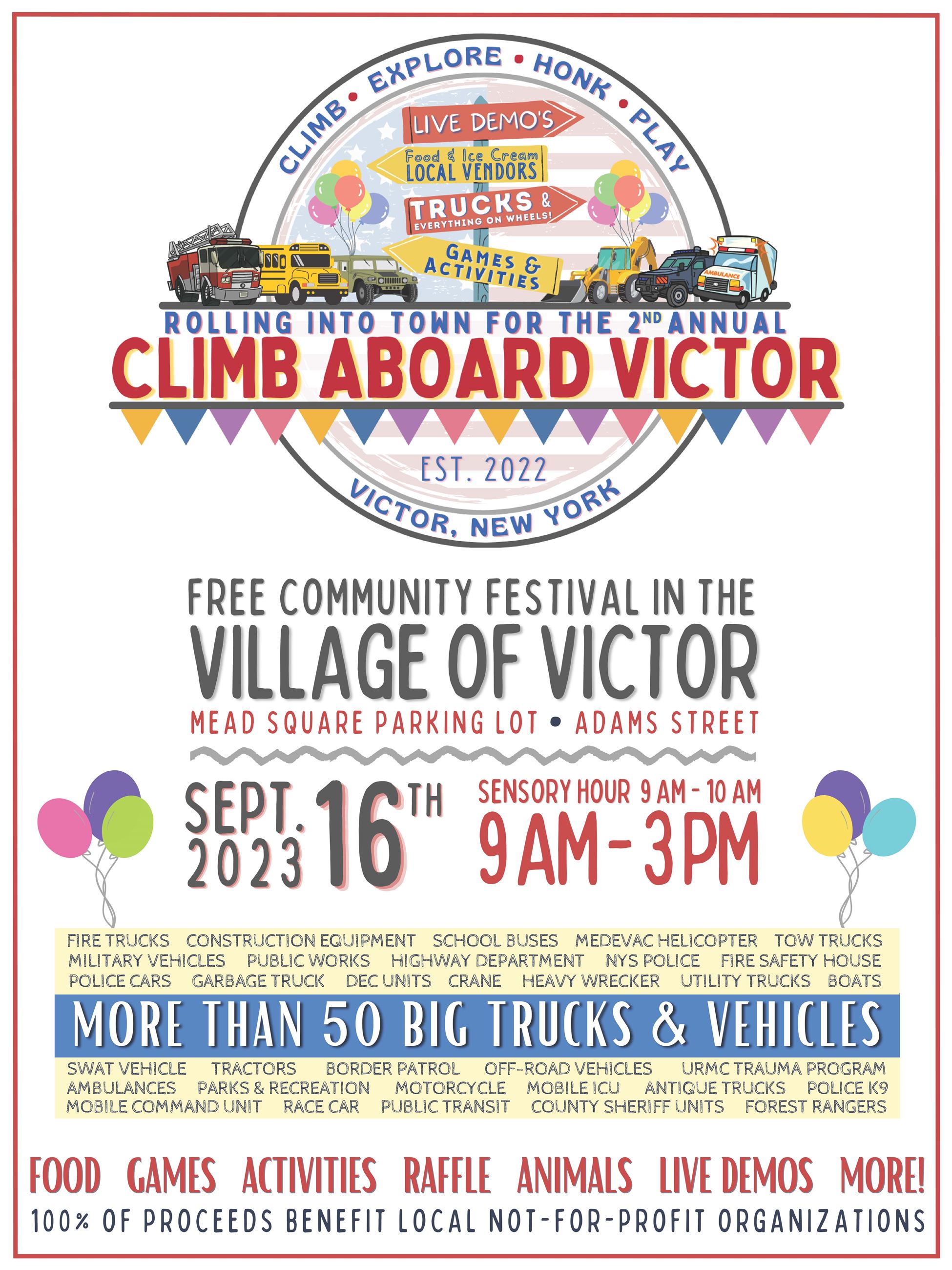 2023 Climb Aboard Official Event Flyer