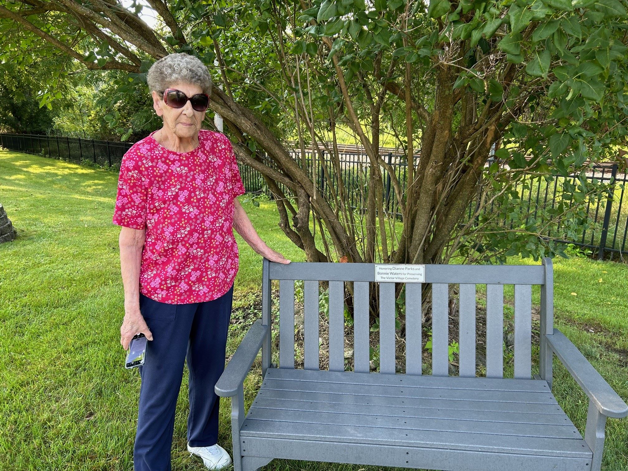 Dianne Parks with Bench